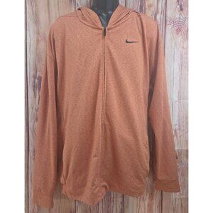 Nike Dri-Fit Mens Orange Full-Zip Athletic Hoodie XL